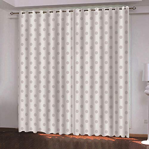 Gardinen Vorhang Minimalismus Weiß Tupfen L55 X63 W/140X160Cm Verdunkelungsvorhänge Mit Ösen Gardinen Wärmeschutz & Geräuschreduzierung Für Zimmer Wohnzimmer Schlafzimmer- 2 Stücke von ZZZXX