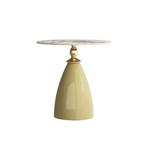 Beistelltisch Beistelltisch aus palettiertem Metall, runder , kleiner dekorativer Klapptisch for Sofa, Paletten, for , Snacktisch for Wohnzimmer und Schlafzimmer Wohnzimmertisch Tisch(Beige) von ZZlei2yu-12
