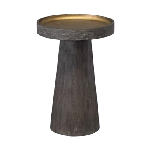 Beistelltisch Runder Akzenttisch, kleiner Beistelltisch aus Massivholz, runder Nachttisch for kleine Räume, Wohnzimmer, Schlafzimmer, Büro, Couchtisch, Snacktisch Wohnzimmertisch Tisch(Schwarz) von ZZlei2yu-12