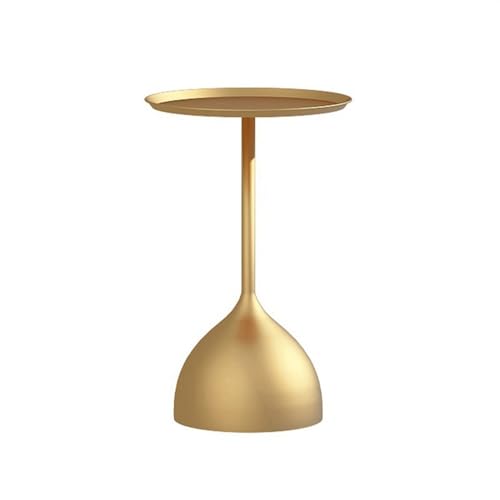 Beistelltisch Runder Couchtisch aus Metall, Sofa-Beistelltisch, Sandfarben, kleiner Couchtisch, geeignet for Wohnzimmer, Schlafzimmer, Milchtee-Laden, Café, kleiner runder Tisch Wohnzimmertisch Tisch( von ZZlei2yu-12