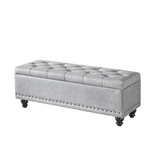 Bettbank Aufbewahrungsbank, Ottomane mit Stauraum, moderner Polsterhocker mit Knöpfen for Schlafzimmer, Wohnzimmer, Bettende, Flur – große Ottoman-Fußstütze mit Sicherheitsscharnieren Sitzbank(Grigio) Bettbank Aufbewahrungsbank, Ottomane mit Stauraum, moderner Polsterhocker mit Knöpfen for Schlafzimmer, Wohnzimmer, Bettende, Flur – große Ottoman-Fußstütze mit Sicherheitsscharnieren Sitzbank(Grigio) von ZZlei2yu-12