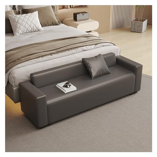 Bettbank Bettbank for Schlafzimmer, Schlafzimmerbank, Eingangsbank mit gepolstertem Sitz und Massivholzbeinen for Wohnzimmer, Esszimmer, Eingangsbereich, Schlafzimmer Sitzbank(Dark grey,150*55*60cm) von ZZlei2yu-12
