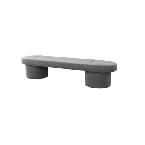 Bettbank Gepolsterte Schlafzimmerbänke aus Lammwolle, moderner, gepolsterter, getufteter Ottoman-Hocker for die Tür, das Wohnzimmer, den Schließraum und das Schlafzimmer Sitzbank(Grigio,120*40*45cm) von ZZlei2yu-12