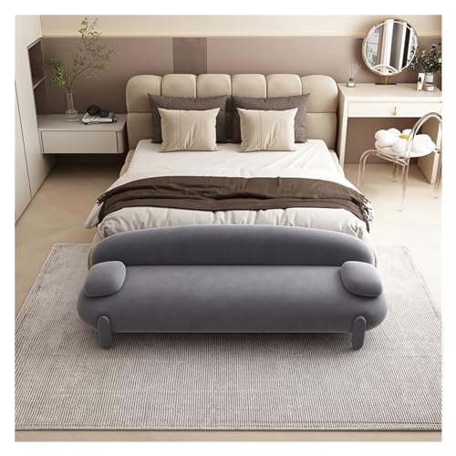 Bettbank Gepolsterte lange Bank, moderne getuftete Bettbank mit osmanischem Holzrahmen, Akzentbank for den Eingangsbereich, das Esszimmer und das Wohnzimmer Sitzbank(Dark Grey,150*55*60cm) von ZZlei2yu-12