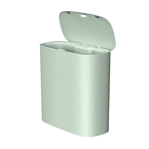 Mülleimer 10 l intelligenter Sensor-Mülleimer, Heim-Badezimmer, automatische Toilette mit Abdeckung, elektrischer Wohnzimmer-Abfallkorb mit schmalen Spalten Abfallsammler(Green,1PACK) von ZZlei2yu-12