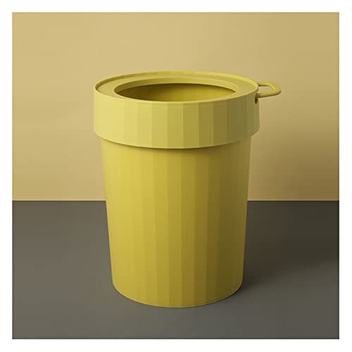 Mülleimer 12l Küchen-Kunststoff-Mülltonnen ohne Deckel können tragbare Mülltonnen sein, einfache Schlafzimmer-Papierkorb, Büro-Papierkorb Abfallsammler(Yellow) von ZZlei2yu-12