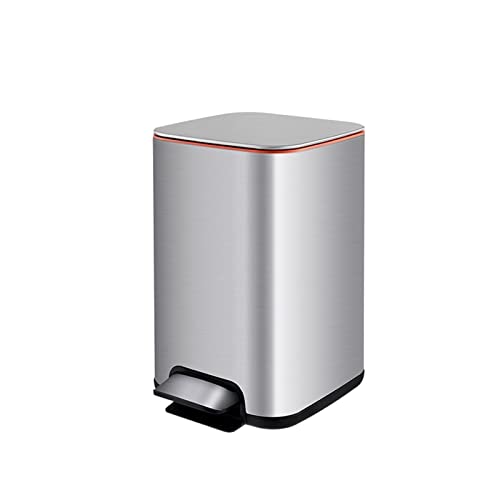 Mülleimer 13l Edelstahl-Pedal-Mülleimer for die Küche, Haushalt, Wohnzimmer, große Größe mit Deckel, Fußpedal, Mülleimer mit großem Fassungsvermögen Abfallsammler(Silver) von ZZlei2yu-12