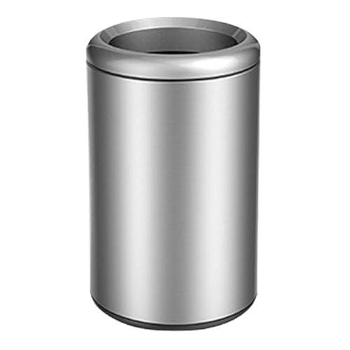 Mülleimer 3,1 Gallonen offener Mülleimer, Recyclingbehälter mit Geruchsfiltern, moderner runder Abfallkorb aus Edelstahl mit Pressring und herausnehmbarem Innenbehälter Abfallsammler(Silver) von ZZlei2yu-12