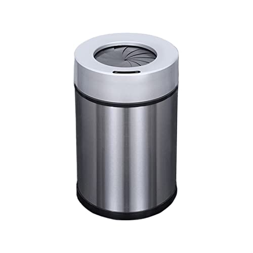 Mülleimer 6l/9l/13l elektrische intelligente Induktions-Mülltonnen Hausmüllkorb Badezimmer Wohnzimmer Klassifizierung Nass- und Trockenladung Edelstahl-Mülltonnen Abfallsammler(Silver,13L) von ZZlei2yu-12