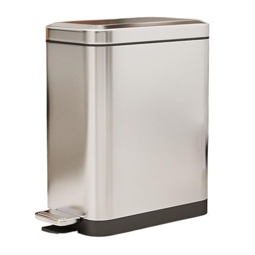 Mülleimer Schmaler Mülleimer aus Edelstahl mit Trittpedal – schmaler Mülleimer mit sanft schließendem Deckel und herausnehmbarem Inneneimer for Zuhause, Küche und Badezimmer Abfallsammler(Silver,20L) von ZZlei2yu-12