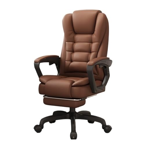 PC Stuhl Bürostuhl mit hoher Rückenlehne, Schreibtischstuhl aus Leder for das Homeoffice mit Lendenwirbelstütze, ergonomischer, bequemer Bürostuhl mit Liegefunktion, Drehstühle mit Rollen Gaming Chair von ZZlei2yu-12