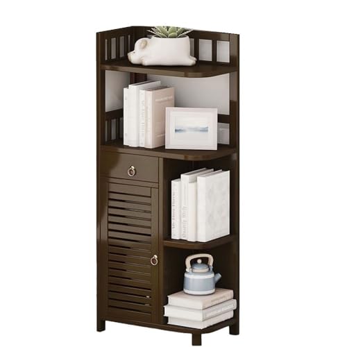 ZZlei2yu-12 Aufbewahrungsregal Eckschrank, Schlafzimmer, deckenhoher Wohnzimmer-Seitenschrank, Lagerschrank, Bücherregal Regal Organizer(Bruin,Groß) von ZZlei2yu-12