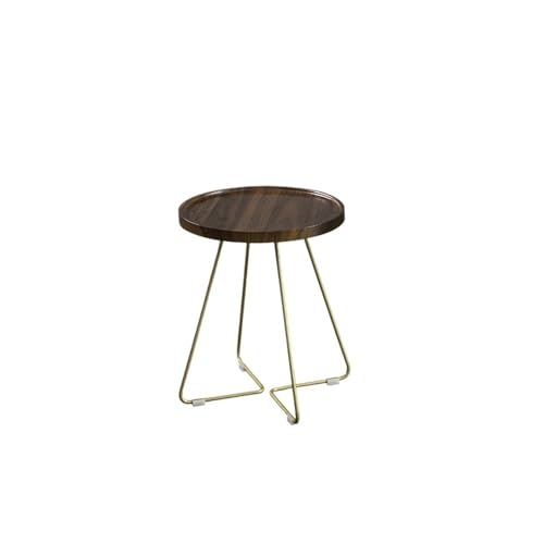 ZZlei2yu-12 Beistelltisch Kleiner Couchtisch, runder Beistelltisch aus Metall, for Wohnzimmer, Schlafzimmer, Nachttisch, Ecktisch Wohnzimmertisch Tisch(Gold) von ZZlei2yu-12