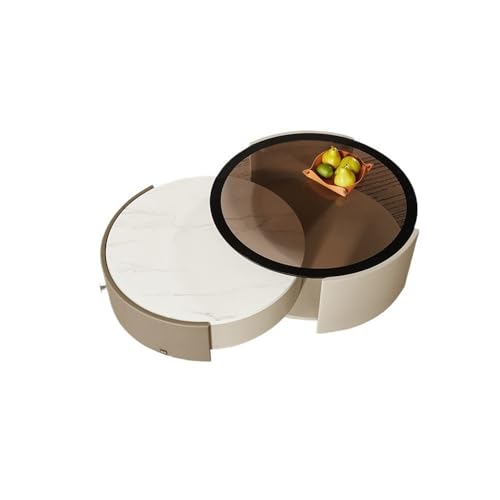 ZZlei2yu-12 Beistelltisch Moderner Couchtisch, kompaktes Wohnzimmermöbel mit Stauraum, platzsparendes Design for kleine Räume Wohnzimmertisch Tisch von ZZlei2yu-12