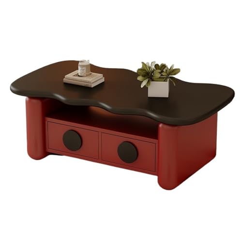 ZZlei2yu-12 Beistelltisch Moderner minimalistischer Couchtisch mit Stauraum for das Wohnzimmer, Luxus auf kleinem Raum, kreatives Design, Teetisch for zu Hause Wohnzimmertisch Tisch(Red) von ZZlei2yu-12
