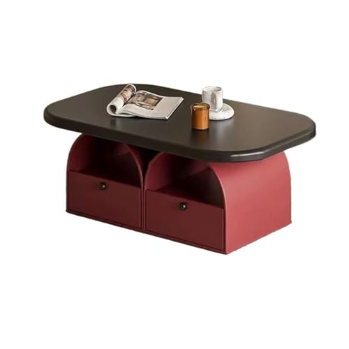 ZZlei2yu-12 Beistelltisch Rechteckiger Couchtisch for kleine Wohnzimmer. Kreative Wohnmöbel mit einzigartigen Schubladen. Wohnzimmertisch Tisch(Red) von ZZlei2yu-12