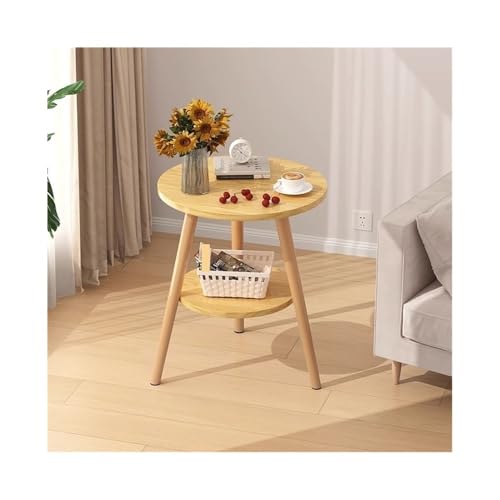 ZZlei2yu-12 Beistelltisch Sofa Beistelltisch Holz Rund for Lounge Empfang Balkon Lässiger Esstisch Wohnzimmertisch Tisch(Natural,Klein) von ZZlei2yu-12