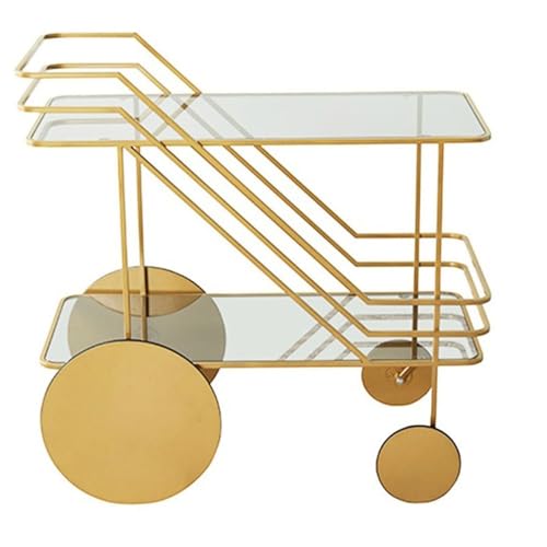 ZZlei2yu-12 Beistelltisch Sofa Beistelltisch Trolley Lagerregal Snack-Aufbewahrung Handgeschoben Servierwagen Wohnzimmer Esszimmer Wohnzimmertisch Tisch(Gold) von ZZlei2yu-12