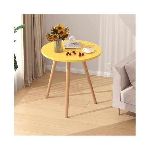ZZlei2yu-12 Beistelltisch Sofa-Beistelltisch aus Holz for Lounge, Empfang, Balkon, lässiger runder Esstisch Wohnzimmertisch Tisch(Yellow,Klein) von ZZlei2yu-12