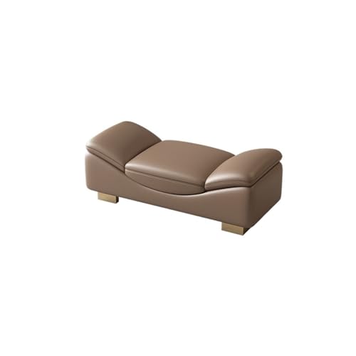 ZZlei2yu-12 Bettbank Bank am Bettende, Eingangsbank for den Innenbereich mit Metallbeinen, gepolsterte Ottoman-Bank for Wohnzimmer, Schlafzimmer, Esszimmer, Flur Sitzbank(Bruin,120 * 50 * 50cm) von ZZlei2yu-12