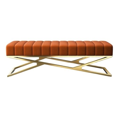 ZZlei2yu-12 Bettbank Bekleidungsgeschäft, Umkleidekabine, Garderobe, Sofabank, Moderne, einfache Bank, Schlafzimmer-Nachtbank Sitzbank(Orange,150 * 40 * 40cm) von ZZlei2yu-12