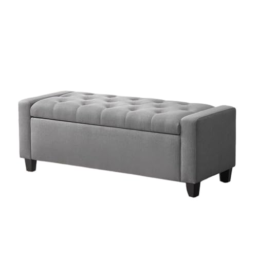 ZZlei2yu-12 Bettbank Bett-Endhocker, Leichter Luxus-Haushalts-Ankleidehocker, Ruhebank, Aufbewahrungsschuhhocker, Sofahocker for Wohnzimmer und Schlafzimmer Sitzbank(Light Gray,Groß) von ZZlei2yu-12