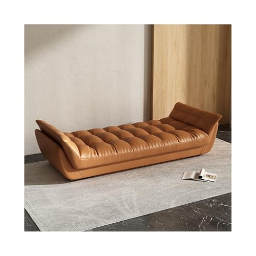 ZZlei2yu-12 Bettbank Bett-Endhocker Schlafzimmer-Sofa Wohnzimmer Nachttisch Langer Hocker Master-Schlafsofa High-End-Ledersofa Sitzbank(Orange,Groß) von ZZlei2yu-12