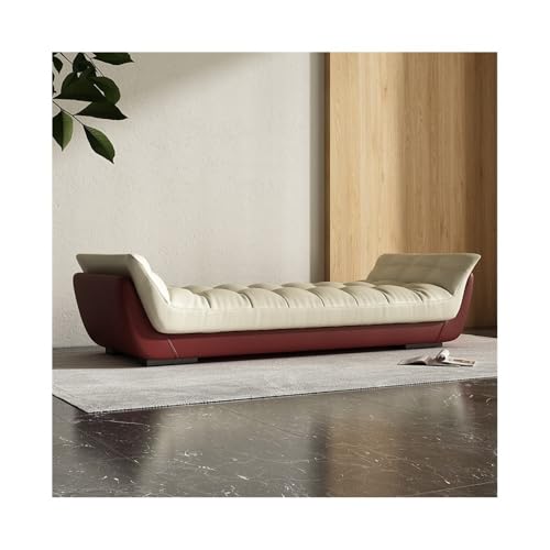 ZZlei2yu-12 Bettbank Bett-Endhocker Schlafzimmer-Sofa Wohnzimmer Nachttisch Langer Hocker Master-Schlafsofa High-End-Ledersofa Sitzbank(Wine Red,Mittel) von ZZlei2yu-12
