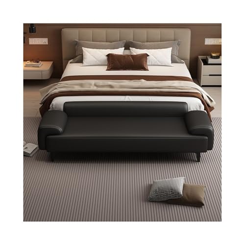 ZZlei2yu-12 Bettbank Betthocker for Schlafzimmer, Nachttischhocker, Hotelsofa, Leichter, luxuriöser High-End-Langhocker, Schuhwechselhocker Sitzbank(Schwarz,Klein) von ZZlei2yu-12
