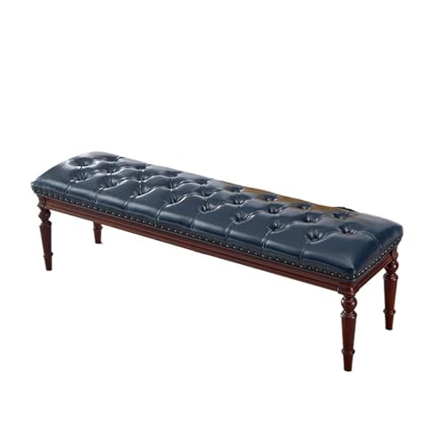 ZZlei2yu-12 Bettbank Gepolsterte Schlafzimmerbänke, Leder-Fußstütze, Hocker, Akzentbank for Eingangsbereich, Esszimmer, Wohnzimmer, Schlafzimmer, Ende des Bettes Sitzbank(Blue) von ZZlei2yu-12