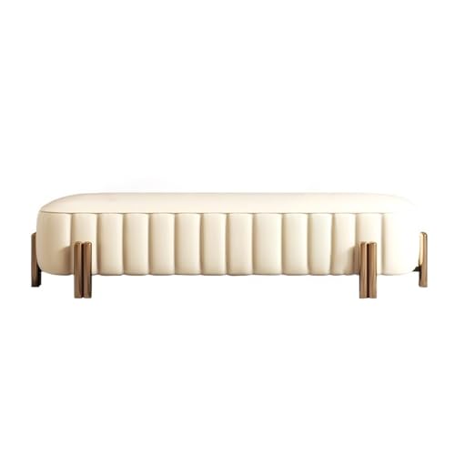 ZZlei2yu-12 Bettbank Italienischer Leichter Luxus-Betthocker aus Leder, High-End-Bett, Moderne, einfache Lange Bank, Sofahocker, Schuhbank Sitzbank(Mittel) von ZZlei2yu-12