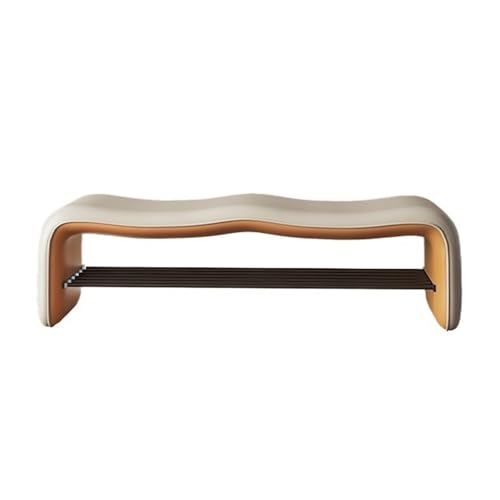 ZZlei2yu-12 Bettbank Schuhwechselhocker Schuhwechselhocker Eingangshocker Designer-Garderobensofa Langer Hocker Bettendhocker Sitzbank(Beige,XL) von ZZlei2yu-12