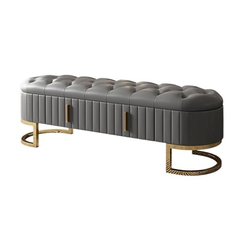 ZZlei2yu-12 Bettbank Sofabank aus hochwertigem Leder, Schlafzimmer-Nachtbank, Moderne, einfache Garderobe, Schuhbank mit Aufbewahrungsschublade Sitzbank(Grigio,1.8m) von ZZlei2yu-12