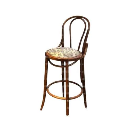 ZZlei2yu-12 Einfache Montage Barhocker im rustikalen Stil, Vintage-Stil, Massivholz, hoher Hocker, Inseltisch, skandinavischer Stuhl mit Rückenlehne for den Heimgebrauch(Bruin) von ZZlei2yu-12