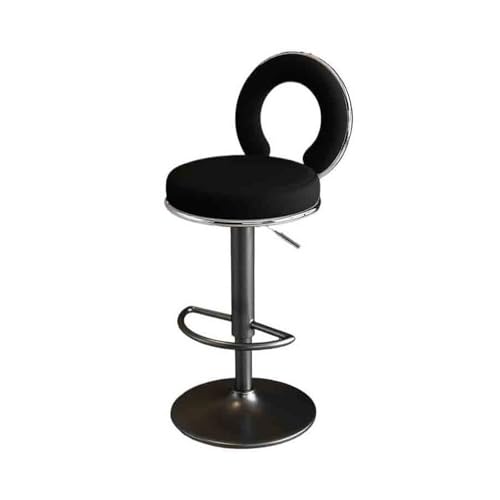ZZlei2yu-12 Einfache Montage Home Runder Hocker Barhocker Hoher Lift Rückenlehne Stuhl Front Drehbarer einfacher kommerzieller(Schwarz) von ZZlei2yu-12