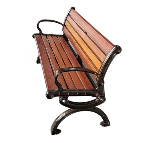 ZZlei2yu-12 Gartenbank für Garten Braune Holz-Außenbank mit Rückenlehne Freizeit-Aluminiumbank Gartenmöbel Bänke von ZZlei2yu-12