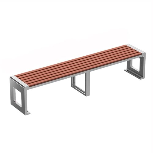 ZZlei2yu-12 Gartenbank für Garten Erweiterte Version kann Outdoor-Bänke auf dem Boden befestigen Edelstahl Park Holzsitze Gartenmöbel Bänke von ZZlei2yu-12
