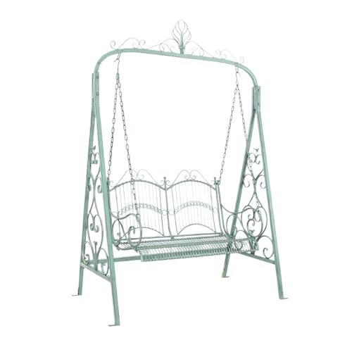 ZZlei2yu-12 Gartenbank für Garten Outdoor Rustikalen Vintage Eisen Schaukel Stuhl for Garten Balkon Terrasse Dekorative Hängen Doppel Schaukel Gartenmöbel Bänke von ZZlei2yu-12