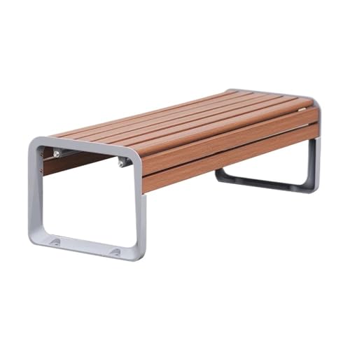 ZZlei2yu-12 Gartenbank für Garten Park-Außenbank, WoodGarden-Freizeitsitzbank, mit Stuhlbeinen aus Aluminiumguss, ohne Rückenlehne, Freizeitsitzbank Gartenmöbel Bänke(Groß) von ZZlei2yu-12