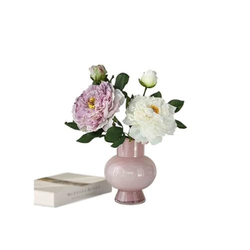 ZZlei2yu-12 Hochzeitsdekoration Pfingstrose, Kunstblume mit Vase, Wohnzimmerdekoration, Blumenarrangement, Guifei, Lila und Weiß ZZlei2yu-12 Hochzeitsdekoration Pfingstrose, Kunstblume mit Vase, Wohnzimmerdekoration, Blumenarrangement, Guifei, Lila und Weiß von ZZlei2yu-12