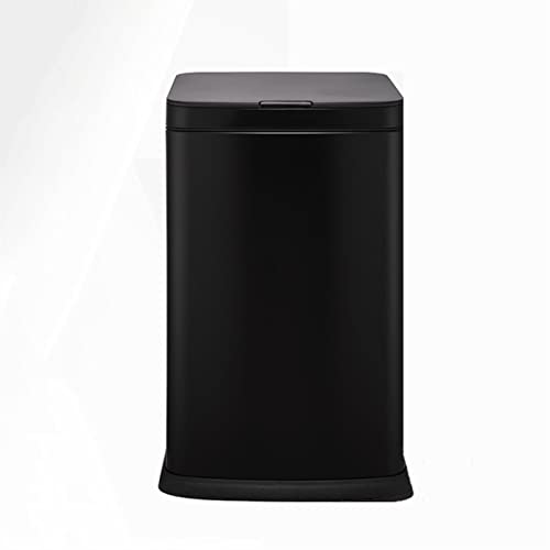 ZZlei2yu-12 Mülleimer 12l/15L Intelligente Induktion Mülltonnen Küche Haushalt Große Mülltonnen Mit Abdeckung Große Kapazität Elektrische Müll Korb Abfallsammler(Schwarz,12L) von ZZlei2yu-12
