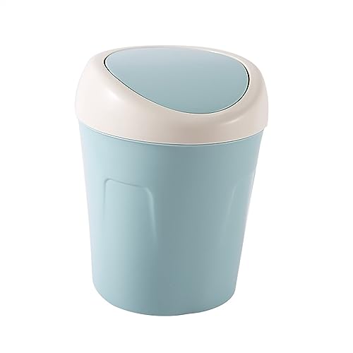 ZZlei2yu-12 Mülleimer 4l Mülleimer for Zuhause, Wohnzimmer, Kunststoff, klein, abgedeckt mit Abdeckung, Pull-Müll, Tisch-Mülleimer, Küche, Schlafzimmer, Kunststoff-Papierkorb Abfallsammler(Blue) von ZZlei2yu-12