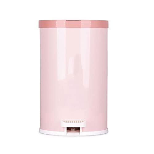 ZZlei2yu-12 Mülleimer 6L/9L Stille Fuß Pedal Mülleimer Haushalt Wohnzimmer Badezimmer Küche Große Überdachte Büro Kunststoff Hygiene Eimer Abfallsammler(Pink,6L) von ZZlei2yu-12