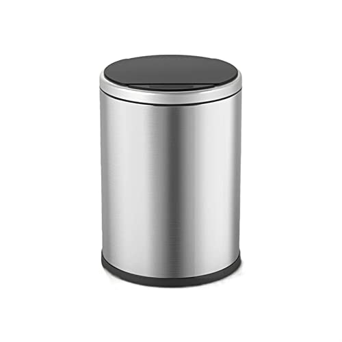 ZZlei2yu-12 Mülleimer 6L / 9L / 12L Intelligente Mülltonnen Hause Wohnzimmer Automatische Sensor Badezimmer Toilette Elektrische Schlafzimmer Mülltonnen Abfallsammler(Silver,12L) von ZZlei2yu-12