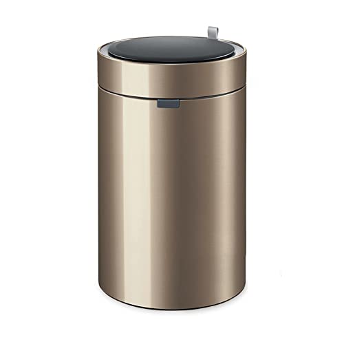 ZZlei2yu-12 Mülleimer 9L / 12L Intelligenter automatischer Sensor-Mülleimer Haushalt mit Abdeckung Edelstahl-Abfallkorb Wohnzimmer Küche Badezimmer Abfallkorb Abfallsammler(Gold,9L) von ZZlei2yu-12