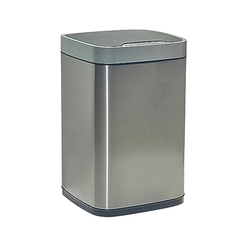 ZZlei2yu-12 Mülleimer 9l/12l Sensor Mülleimer Haushalt großer Mülleimer Wohnzimmer Küche Schlafzimmer intelligenter Edelstahl Mülleimer mit Deckel Abfallsammler(Silver,12l) von ZZlei2yu-12