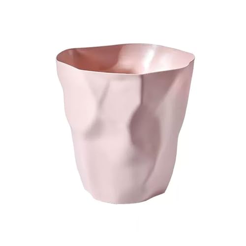 ZZlei2yu-12 Mülleimer Einfacher Mülleimer for Zuhause, Wohnzimmer und Küche ohne Deckel, großer kreativer Papierkorb for Schlafzimmer und Büro Abfallsammler(Pink,Groß) von ZZlei2yu-12