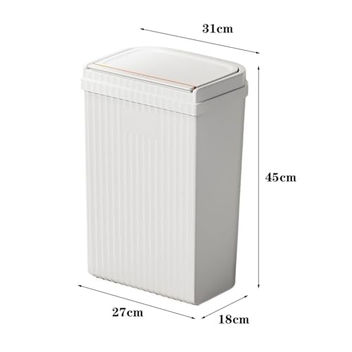 ZZlei2yu-12 Mülleimer Küchen-Mülleimer mit Rädern, 20 Liter/5,2 Gallonen, Mülleimer aus Kunststoff mit Druckverschluss und Deckel for Badezimmer, Wohnzimmer, Büro, Garage Abfallsammler(Khaki) von ZZlei2yu-12