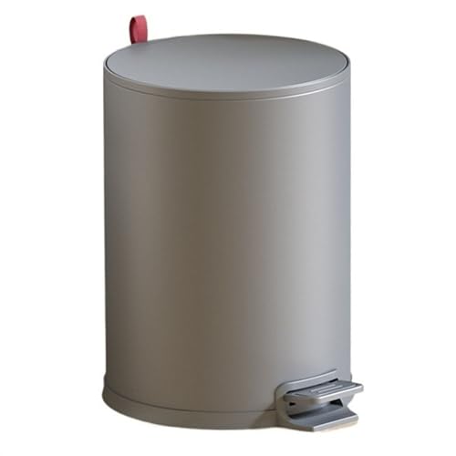 ZZlei2yu-12 Mülleimer Runder Mülleimer aus Edelstahl mit Deckel mit sanftem Schließmechanismus, Fußpedal und herausnehmbarem Inneneimer, 8/10/15 Liter Abfallsammler(Grigio,M) von ZZlei2yu-12