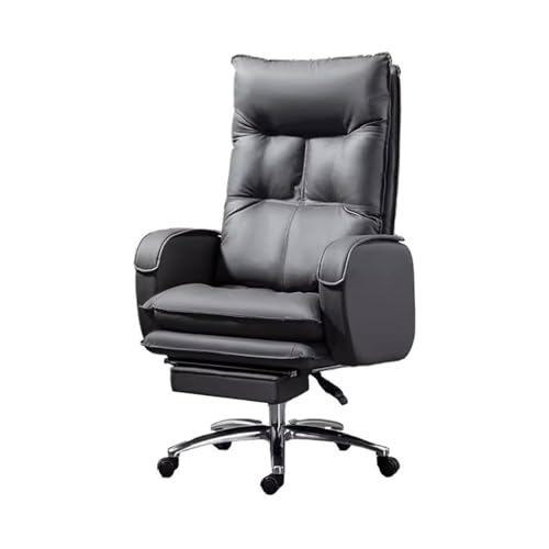 ZZlei2yu-12 PC Stuhl Bequemer sitzender Bürostuhl, Haushalts-Liegecomputerstuhl, fauler Sofastuhl, Drehstuhl aus Mikrofaser-PU-Leder Gaming Chair(Grigio) von ZZlei2yu-12